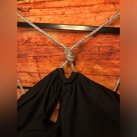 Black One piece with embellished Diamond straps - Picture 3 of 12